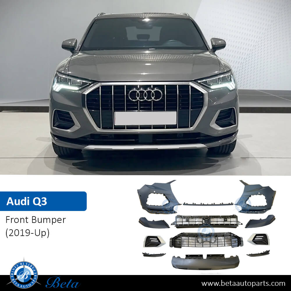Audi Q3 (2019-Up), Front Bumper with Park Assist and Washer Audi Q3 (2019-Up), Front Bumper with Park Assist and Washer